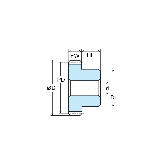 1185924 | G100B-100-M1-080-120-C-PD --- Spur Gears - 100 tooth - 100x12 mm - Carbon Steel