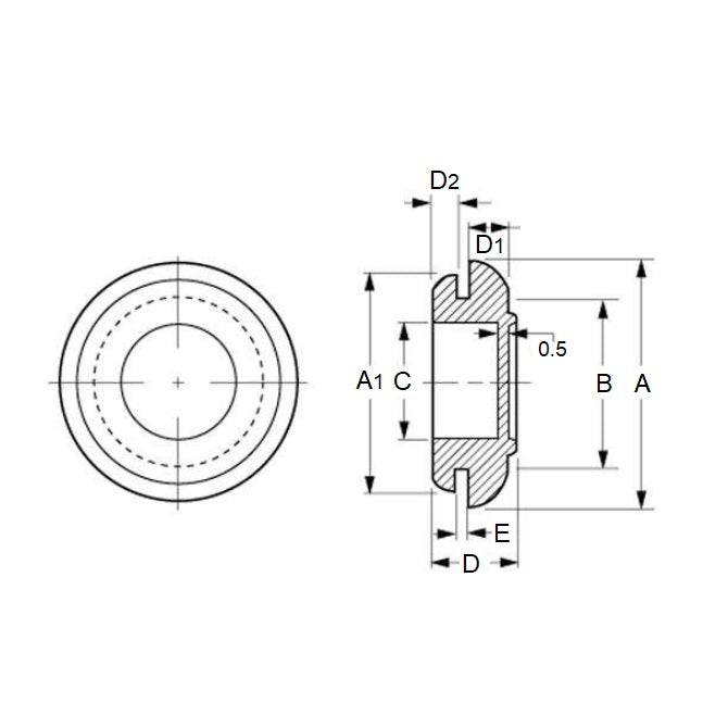 1122064 | GC-200-150-270-E (6 Pcs) --- EPDM Rubber Grommets - 20x15x27 mm - EPDM