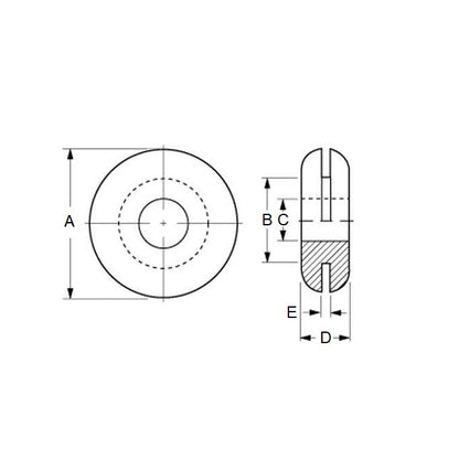 1093713 | GO-106-064-133-R17 (5 Pcs) --- Natural Rubber Grommets - 10.6x6.4x13.3 mm - Natural Rubber