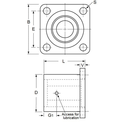 1134533 | LCHF-0254-071-TS --- Thomson Super Housings Linear - 25.4x69.85 - 53.98 x 7.112