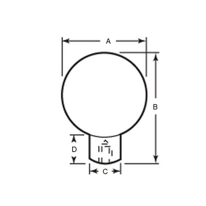 1055148 | KF042-017-TPHS --- Ball Knobs - 8-32 UNC -4.17mm- 16.89x6.4 mm - Phenolic
