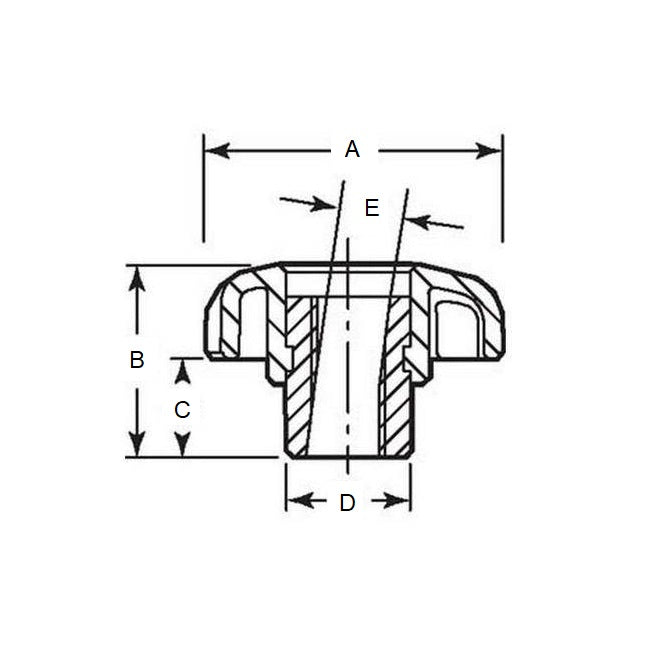 1067953 | KF060M-032-7LQA (10 Pcs) --- Lobe Knobs - M6 -6x1mm- 32 - - - Steel Hub
