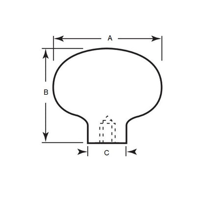 1072729 | KF064C-032-MRPH (100 Pcs) --- Mushroom Knobs - 1/4-20 UNC - 6.35mm - 31.75x25 mm - Phenolic