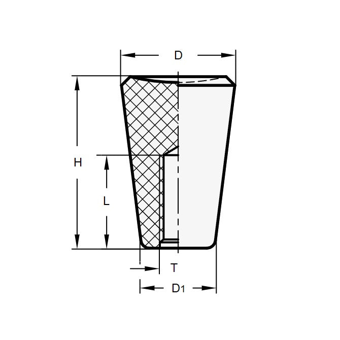 1102200 | KF127-035-LVR --- Lever Knobs - Hole Size 12.70 Push On 34.93x19.1 mm - Phenolic