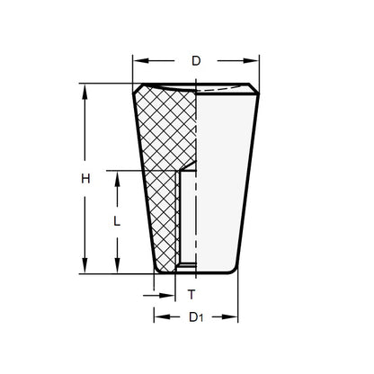 1102200 | KF127-035-LVR --- Lever Knobs - Hole Size 12.70 Push On 34.93x19.1 mm - Phenolic