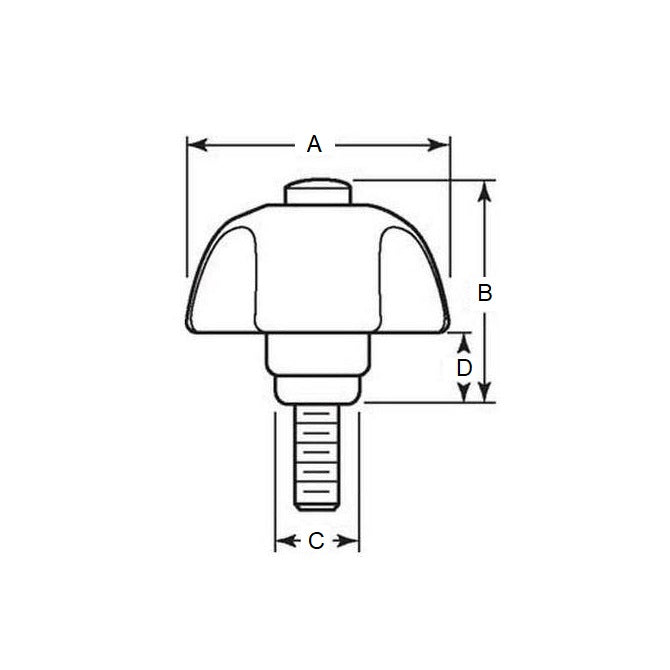 1068360 | KM060M-050-3L-SAF20 --- Lobe Knobs - M6 -6x1mm- 50x20 mm - Plastic with Insert