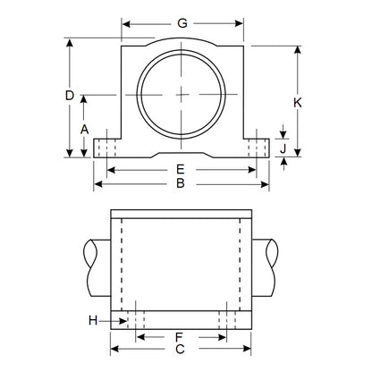 1161636 | BBFP-508-C --- Housings Pillow Block Frelon Linear - 50.8x53.975x152.4 mm