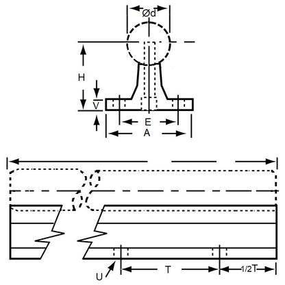 1150270 | TLM-1906RS --- Rail Supports Linear - 38.1x63.5x609.6 mm