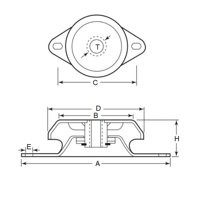 1204031 | MVI-0181-C2 --- Vibration Isolation Mounts - 181 Kg - 113.4 Kg - 92.08 mm - Steel