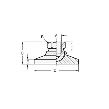 1056377 | MSF-048F-CGCAP --- Levelling Socket Mounts - 10-32 UNF -4.76mm- 19.1x13.5 mm - Steel