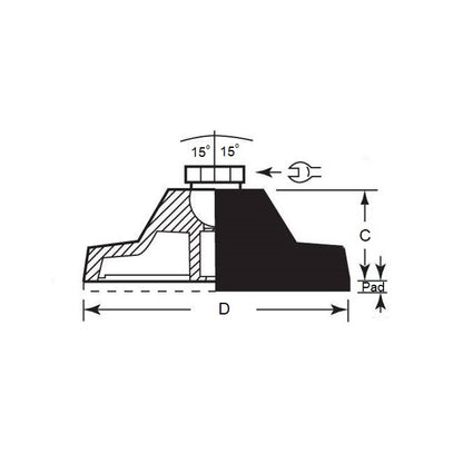 1055710 | TMF-601RS --- Levelling Bonded Neoprene Mounts - 4.5 to 18.0 Kg 2.032x5.08 mm
