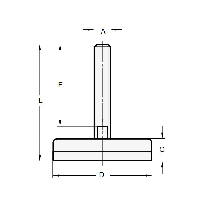 1056475 | MLM-048C-032-S3NP-I --- Levelling Studded Mounts - 10-24 UNC -4.76mm- 30.5  - Stainless Steel