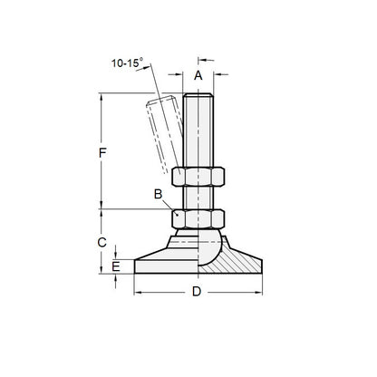 1056372 | MSM-048F-025-CBC (25 Pcs) --- Levelling Studded Mounts - 10-32 UNF -4.76mm- 19.1x13.5 mm - Steel
