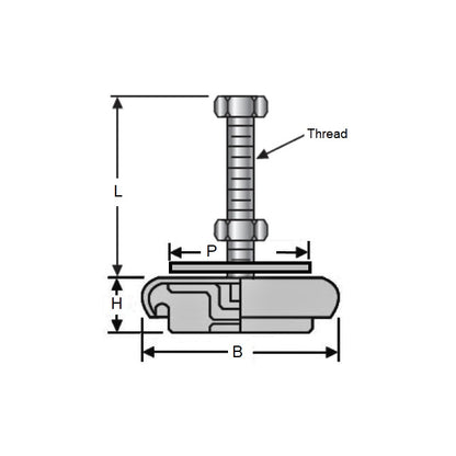 1221192 | MMI-1996-H --- Machinery Industrial Mounts - 1995.8 Kg - 158.75x100.076 mm - Rubber and Steel