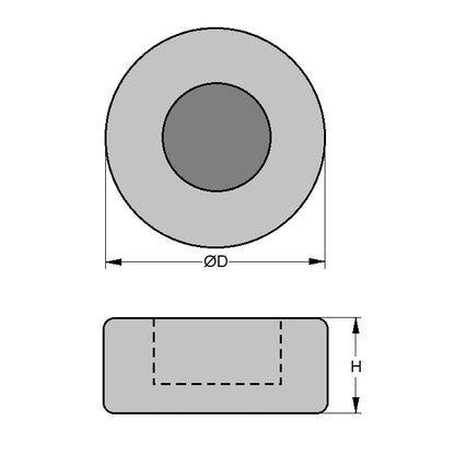 1159378 | MLP-0050-CR --- Levelling Cover Pads Mounts - 50 mm - 2 - - - Neoprene Rubber