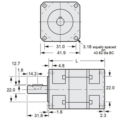 1185295 | GHIP17-100-05.00X43.8L --- Inline Gearheads - Ratio 100 to 1 5 mm - Double Stage / 12.70