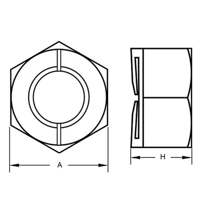 1051338 | NT040M-BX-S4 (14 Pcs) --- Hexagonal Nuts - M4 -4x0.7mm- 3.2x7 mm - Stainless Steel 304 Similar to A2, 18-8 HRB80