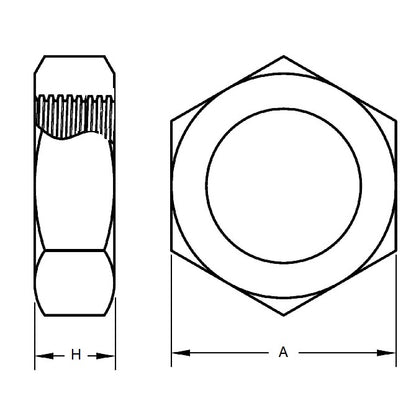 1038067 | NT016M-HX-CZ (10 Pcs) --- Hexagonal Nuts - M1.6 -1.6x0.35mm- 1.2x3.2 mm - Steel - Zinc Plated