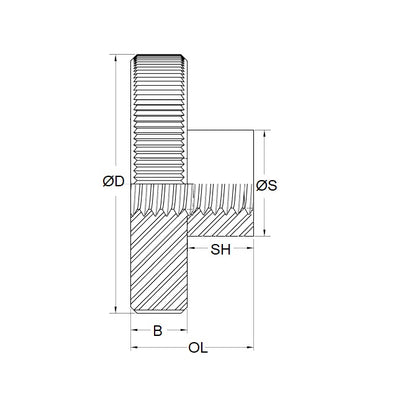 1057276 | NT048C-TH1206-S3 --- Thumb Nuts - 10-24 UNC - 4.76mm - 11.1x4.76 mm - Stainless Steel 303/304 Similar to A2, 18-8 HRB80