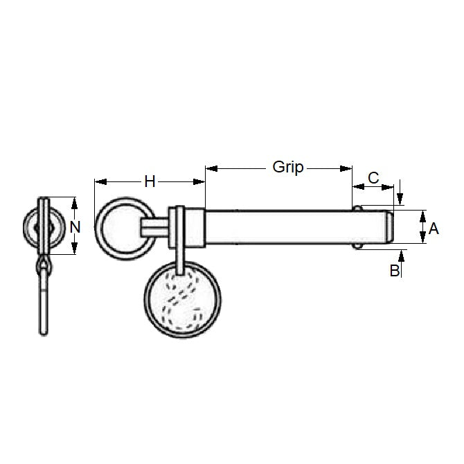 1073380 | BLP-064-0635-DR-S17 --- Ball Lock Pins - 6.35x63.5 mm - 17-4 PH Stainless