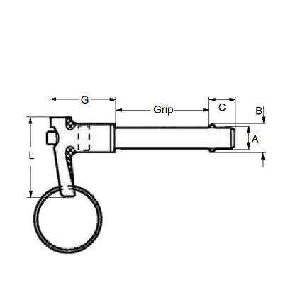 1056440 | BLP-048-0254-LI-S17 --- Ball Lock Pins - 4.76x25.4 mm - 17-4 PH Stainless