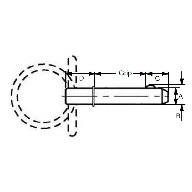 1134560 | BLP-254-0762-RSH-C --- Ball Lock Pins - 25.4x76.2 mm - Carbon Steel