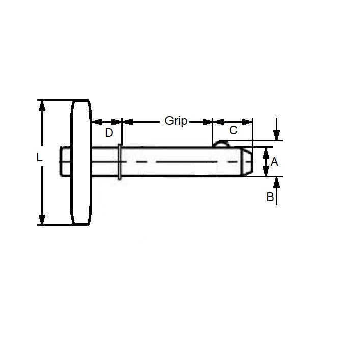 1134716 | BLP-254-1270-TSH-C --- Ball Lock Pins - 25.4x127 mm - Carbon Steel