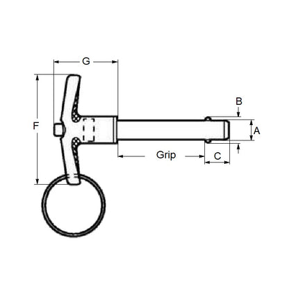 1056586 | BLP-048-0508-TI-S17 --- Ball Lock Pins - 4.76x50.8 mm - 17-4 PH Stainless