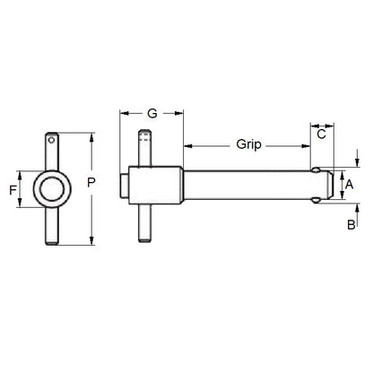 1111709 | BLP-159-1016-THD-S17 --- Ball Lock Pins - 15.88x101.6 mm - 17-4 PH Stainless