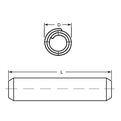 1054927 | PSP-040-014H-C (5 Pcs) --- Coiled Pins - 4x14 - 4.00 - 4.12 - Carbon Steel - High Carbon