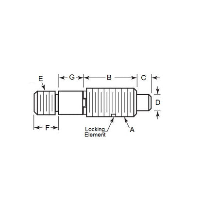 1059120 | PLST-048F-103-TAC-009 (125 Pcs) --- Spring Threaded Adapter Plungers - 10-32 UNF -4.76mm- 10.3 mm - 2.2 N - Steel