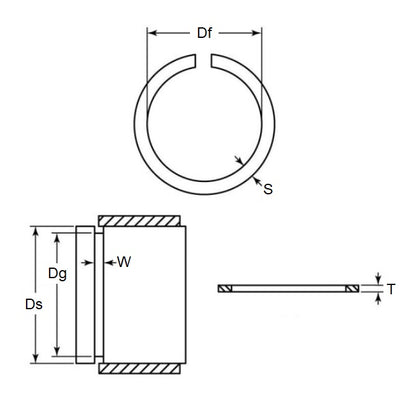 1048688 | WRE-0032-SQ-O --- External Retaining Rings - 3.18x0.51x2.92 mm - Spring Steel