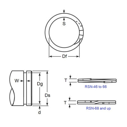 1210796 | RSN-1000 (3 Pcs) --- External Retaining Rings - 254x4.75x243.21 mm - Spring Steel