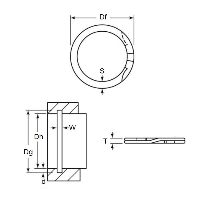 1111277 | RR-062-S02 (10 Pcs) --- Internal Retaining Rings - 15.88x0.64x16.53 mm - Stainless Steel 302/304 Similar to A2, 18-8