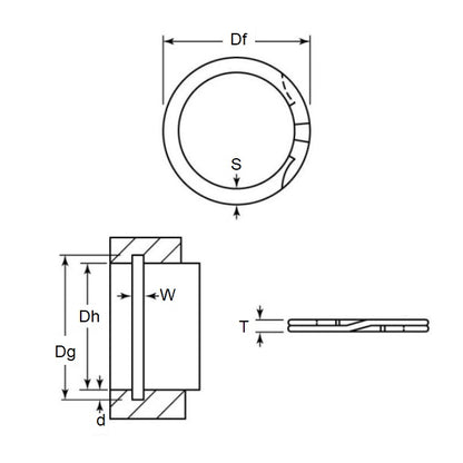 1111277 | RR-062-S02 (10 Pcs) --- Internal Retaining Rings - 15.88x0.64x16.53 mm - Stainless Steel 302/304 Similar to A2, 18-8