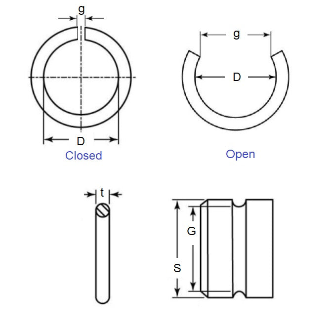 1185279 | WRE-1000-RD --- External Retaining Rings - 100x3.2x96.65 mm - Spring Steel