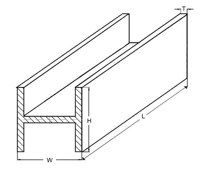 1048728 | 4RH-032-032-0300-BR385 --- H Section Bar Rod - 3.18x3.18x0.508 mm