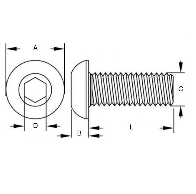 1037751 | SC015F-006-B-SK-S4 (45 Pcs) --- Button Screws - 0-80 UNF -1.52mm- 6.4 mm - 304 Stainless