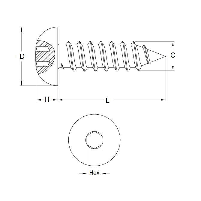 1040575 | SCT0218-013-B-SK-CZ-SM (50 Pcs) --- Button Screws - 2.18mm -2 Gauge- 12.7 mm - Steel - Zinc Plated