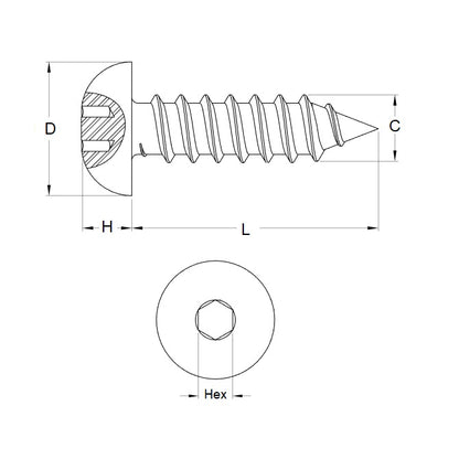 1040575 | SCT0218-013-B-SK-CZ-SM (50 Pcs) --- Button Screws - 2.18mm -2 Gauge- 12.7 mm - Steel - Zinc Plated