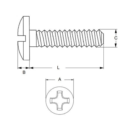 1042107 | SC025M-010-F-PH-CZ (100 Pcs) --- Fillister Head Screws - M2.5 - 2.5x0.45mm - 10 mm - Zinc Plated Steel