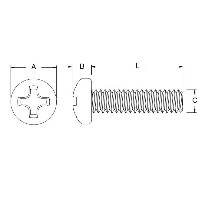 1062426 | SC050M-020-RB-CZ (100 Pcs) --- Roof Bolt Screws - M5 -5x0.8mm- 20 mm - Zinc Plated Steel