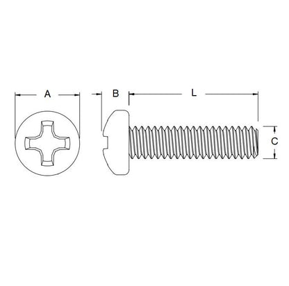 1062118 | SC050M-016-RB-CZ (100 Pcs) --- Roof Bolt Screws - M5 -5x0.8mm- 16 mm - Zinc Plated Steel