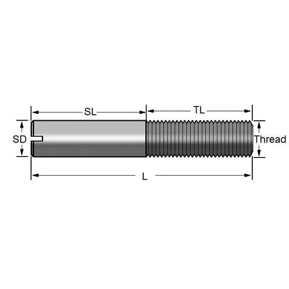 1061086 | SS050M-0100-ASP (5 Pcs) --- Partial Thread Slotted Set Screws - M5 -5x0.8mm- 10 mm  - Steel Alloy, Rockwell B75