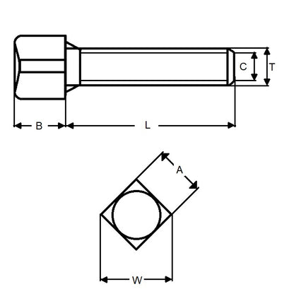 1085404 | SC095C-013-SQ-C-CP --- Set Screws - 3/8-16 UNC -9.53mm- 12.7x7.92 mm