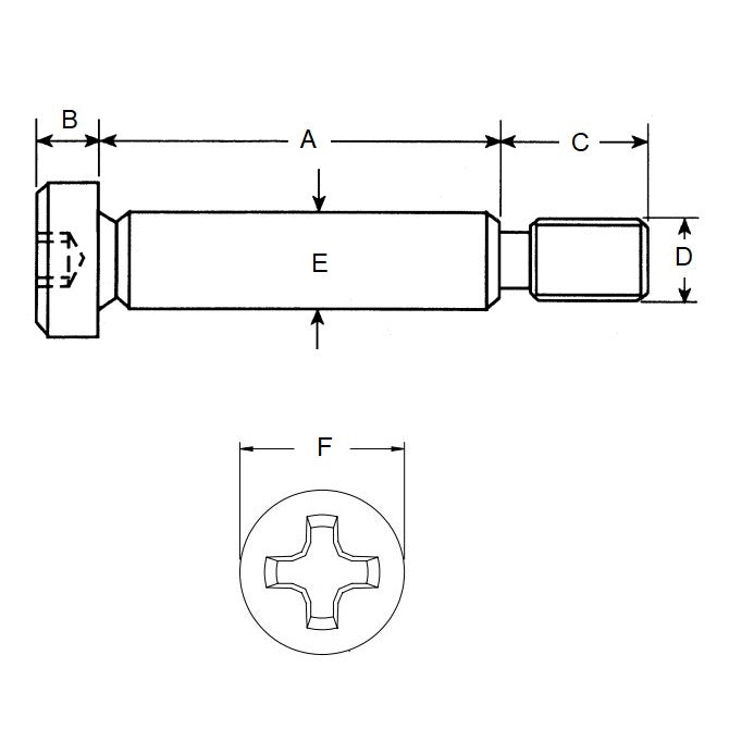 1061431 | SHLD050-012-PH-S3 (50 Pcs) --- Shoulder Screws - 5x12 mm - M4x0.7 - Stainless Steel 303/304 Similar to A2, 18-8 HRB80