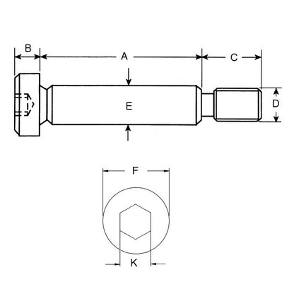 1048213 | SHLD032-010-SKT-S3 (50 Pcs) --- Shoulder Screws - 3.175x9.53 mm - 4-40 UNC - Stainless Steel 303/304 Similar to A2, 18-8 HRB80