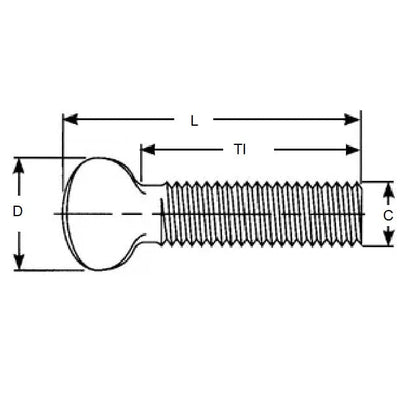 1102094 | THS127C-032-F-MI --- Thumb Screws - 1/2-13 UNC -12.7mm- 31.75x55.56 mm - Malleable Iron