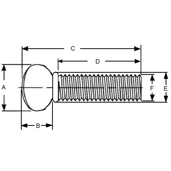 1077351 | THS079C-038-F-CS-WF (50 Pcs) --- Thumb Screws - 5/16-18 UNC -7.94mm- 38.1x58.74 mm - Malleable Iron
