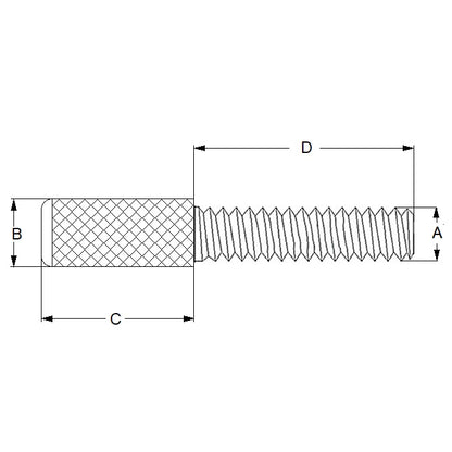 1055232 | THS042C-025-K-3-P --- Thumb Screws - 8-32 UNC -4.17mm- 25.4x34.93 mm - Stainless Steel 303/304 (Similar to A2, 18-8) HRB80